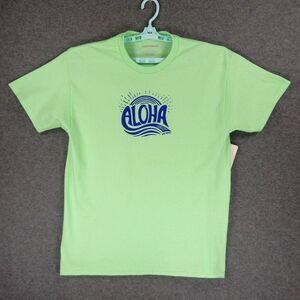 Aloha Hawaii Mens TShirt Large Mint Green Sun Wave Ocean Big Island Kona Marlin